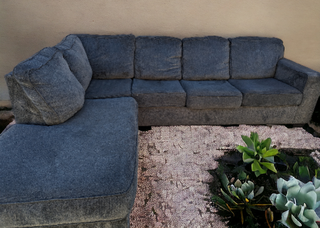 Free Delivery -Ashley Grey Large Comfy Sectional Couch/ Sofa - photo 3