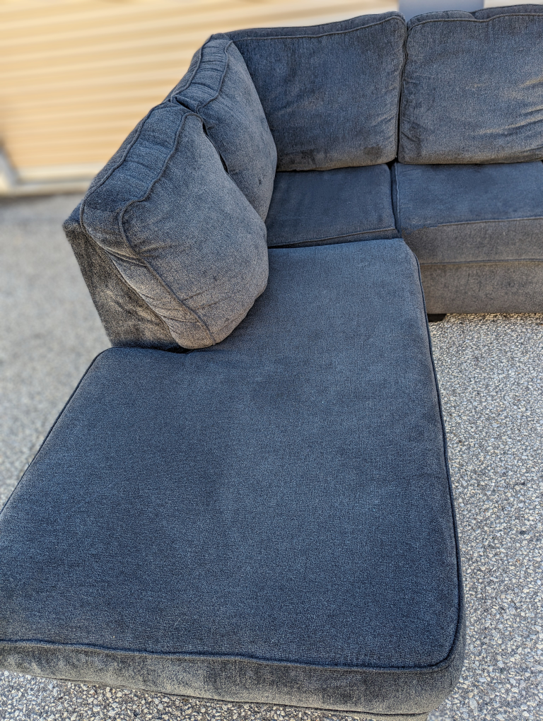 Free Delivery -Ashley Grey Large Comfy Sectional Couch/ Sofa - photo 5