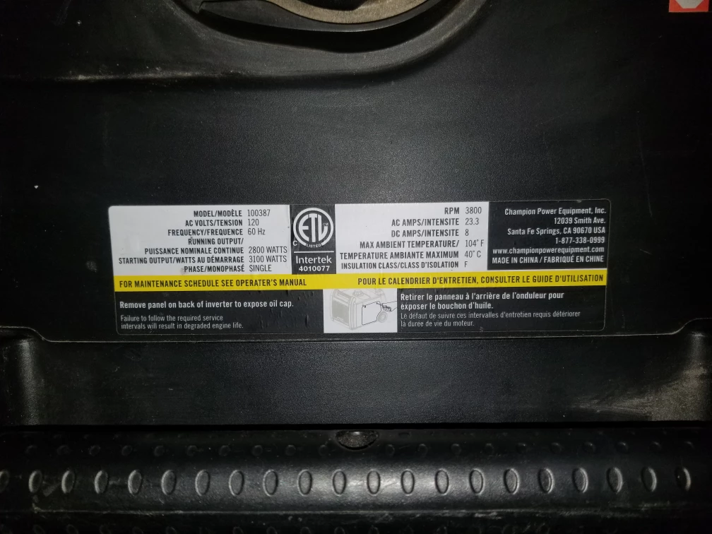 Champion 3100 Watt Inverter Generator - photo 2