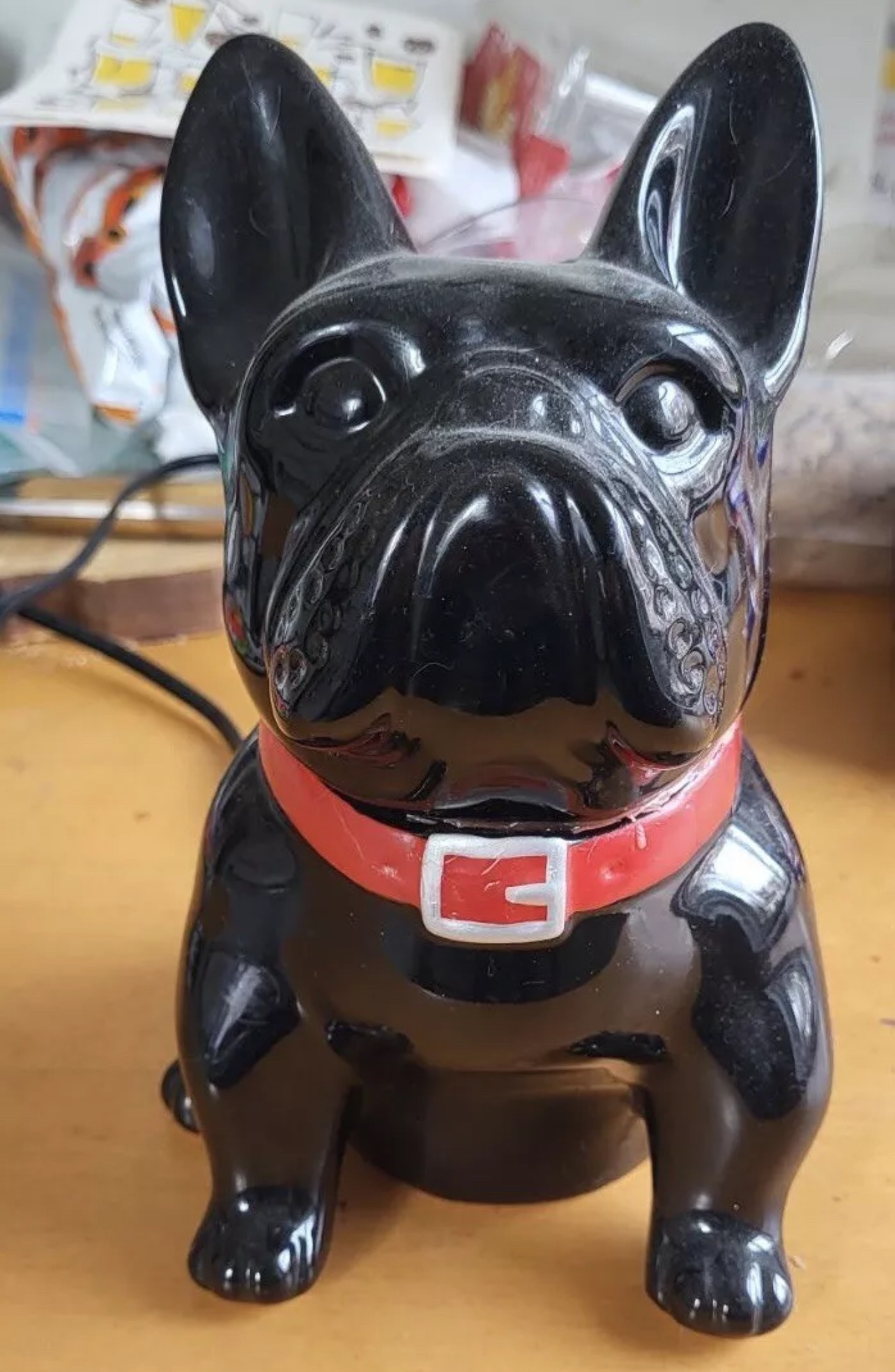 Retired Scentsy Wax Warmer French Bulldog Black Red Collar Rare thumbnail