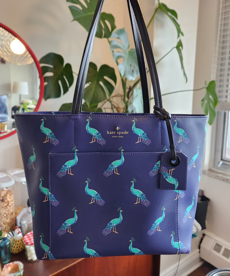 Kate Spade Riley Tote Peacock Print thumbnail