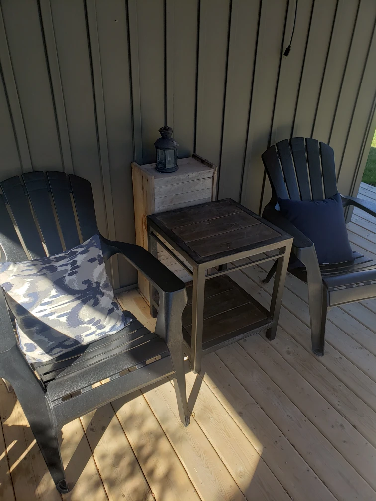 Rustic wood side table