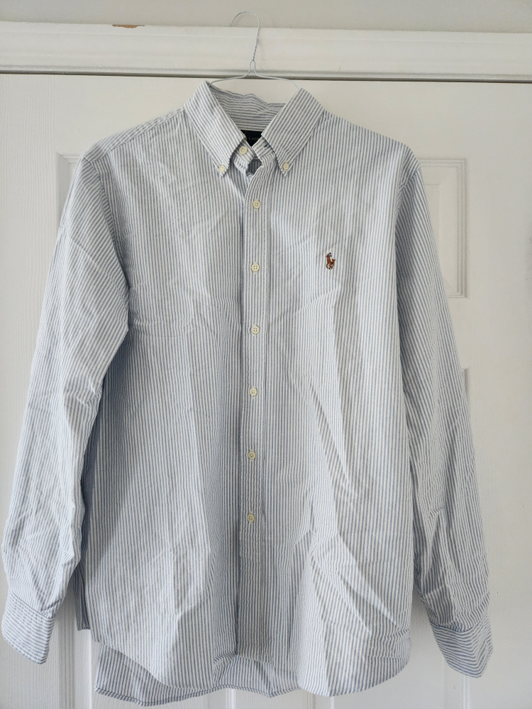 Polo Ralph Lauren Oxford Stripe Men Shirt Classic Fit Large thumbnail