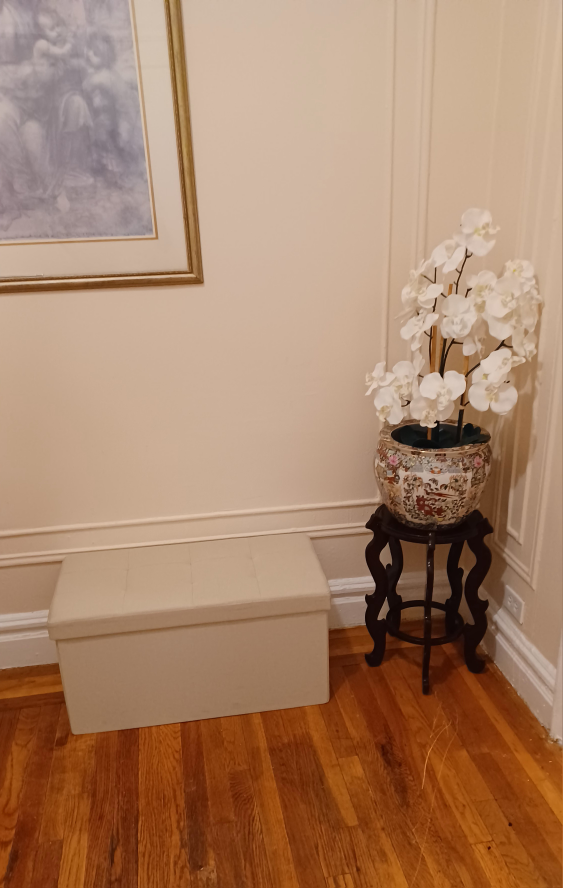 30-inch Folding Storage Ottoman with Removable Bin (Beige) image indicator(2)