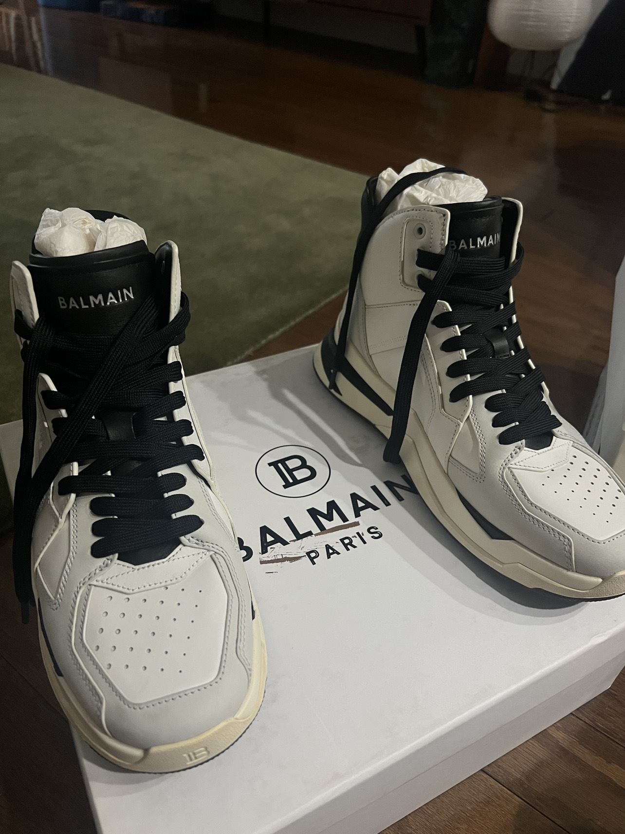 Balmain High top Leather Bball shoes - photo 2