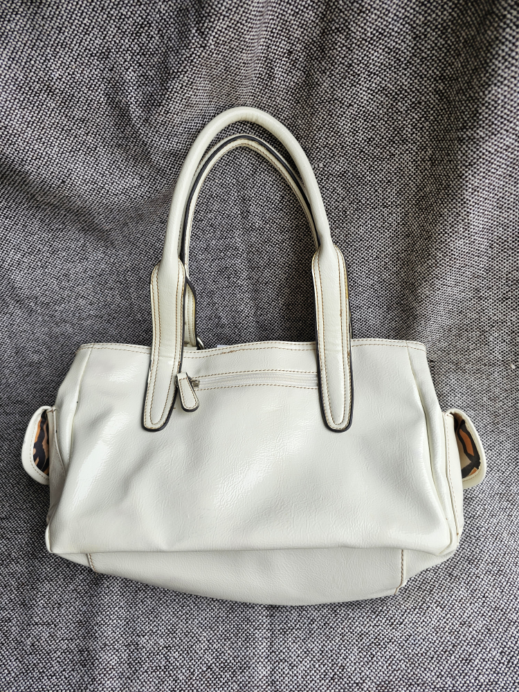 Vintage White And Leopard Franco Sarto Artisinal Italian Purse image indicator(2)