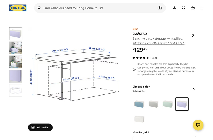 Ikea Smastad storage bench - photo 2