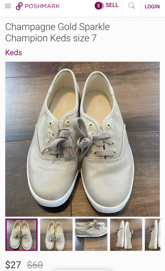 KEDS CHAMPAGNE METALLIC CANVAS SNEAKER.  #size7.5 image indicator(10)