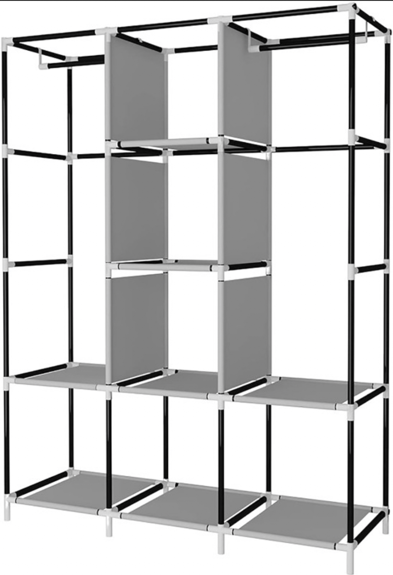 Portable Wardrobe Closet Clothes Organizer with 6 Storage Shelve - photo 3