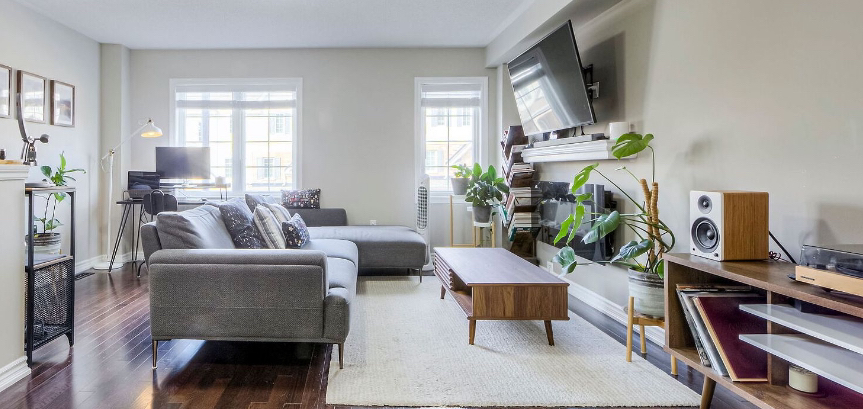 Right Facing Sectional Sofa (Grey) - photo 2