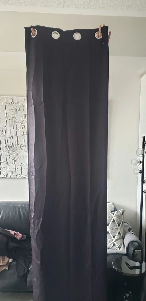 Grommet Black Silk Feel Curtains / Drapes - Blackout - photo 2