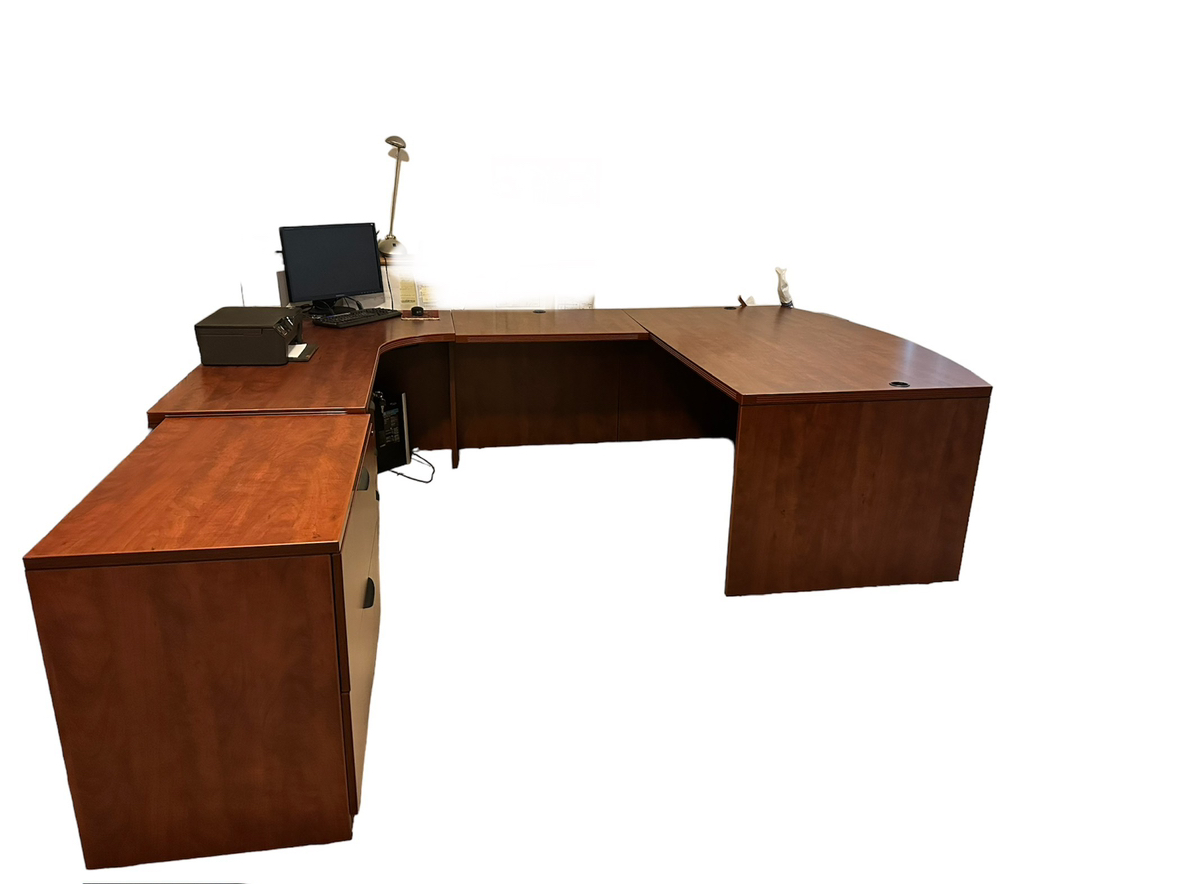 Executive desk with book case