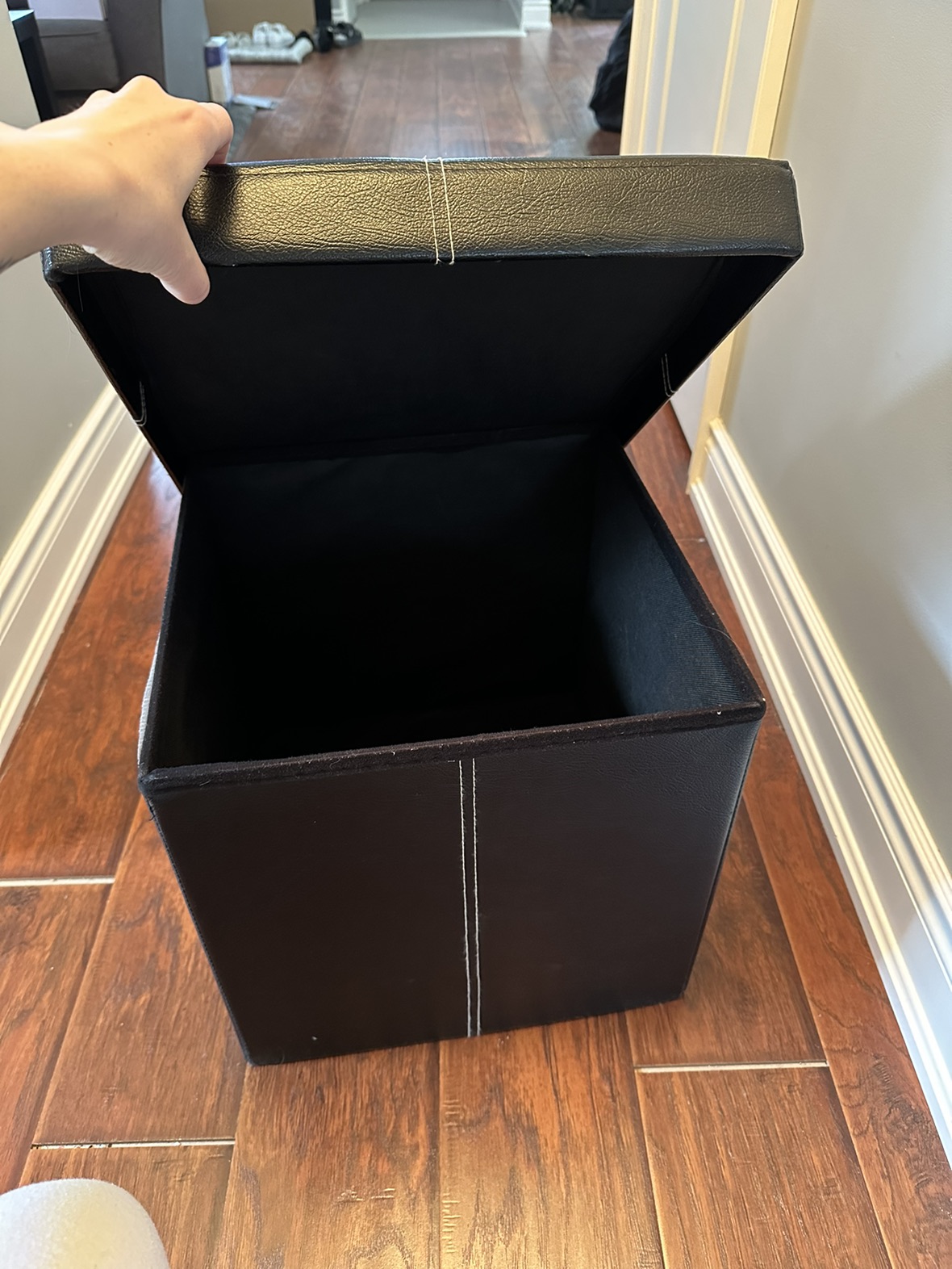 Black Storage Ottoman - photo 3