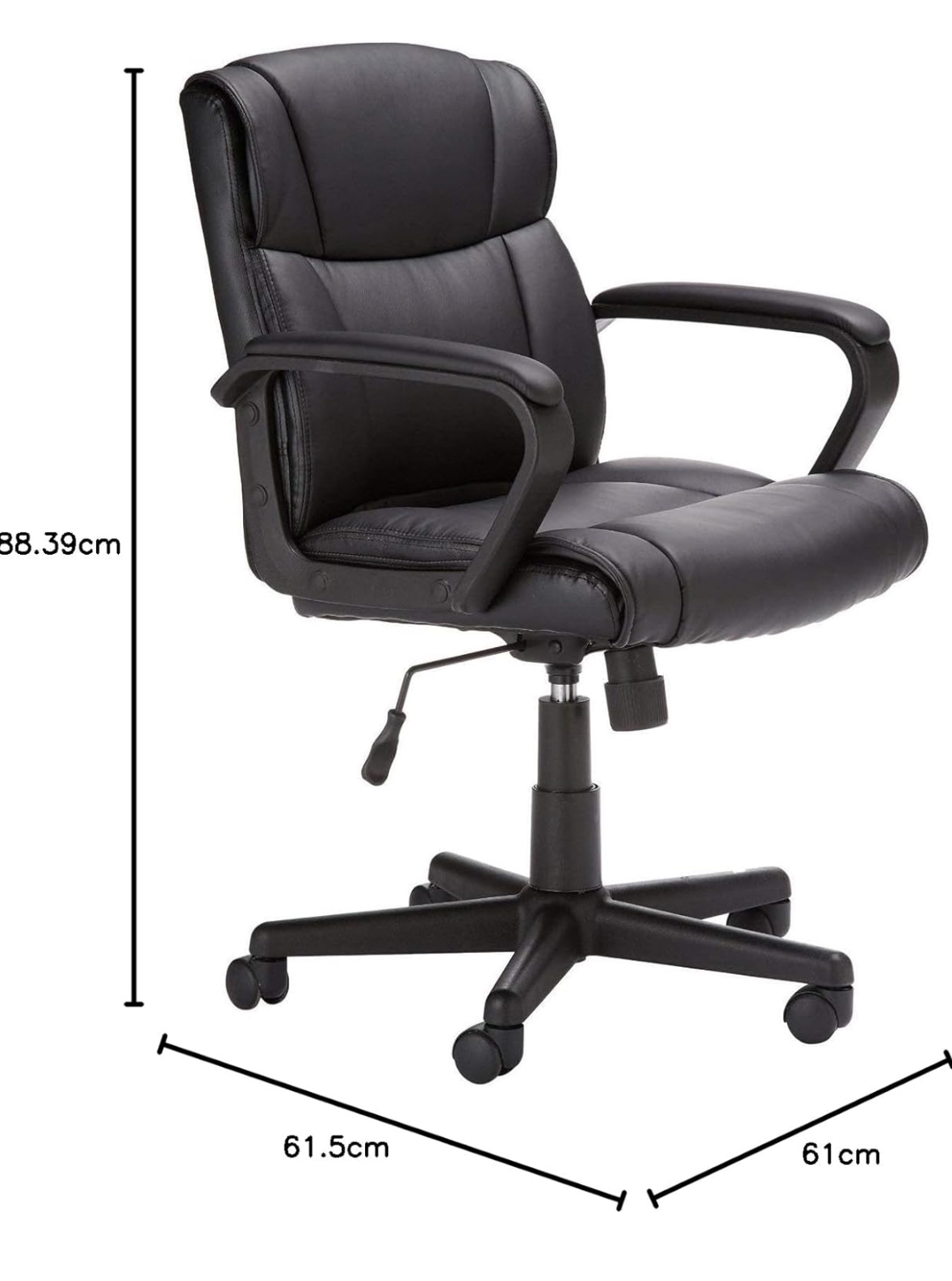 Amazon Basics Classic Puresoft PU Padded Desk Chair with Armrest - photo 2