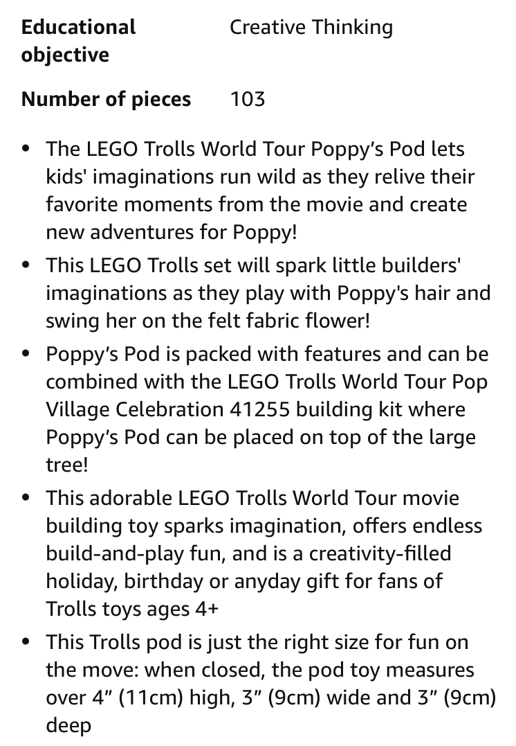 BNIB - LEGO Trolls World Tour Poppy’s Pod Trolls Playhouse image indicator(3)