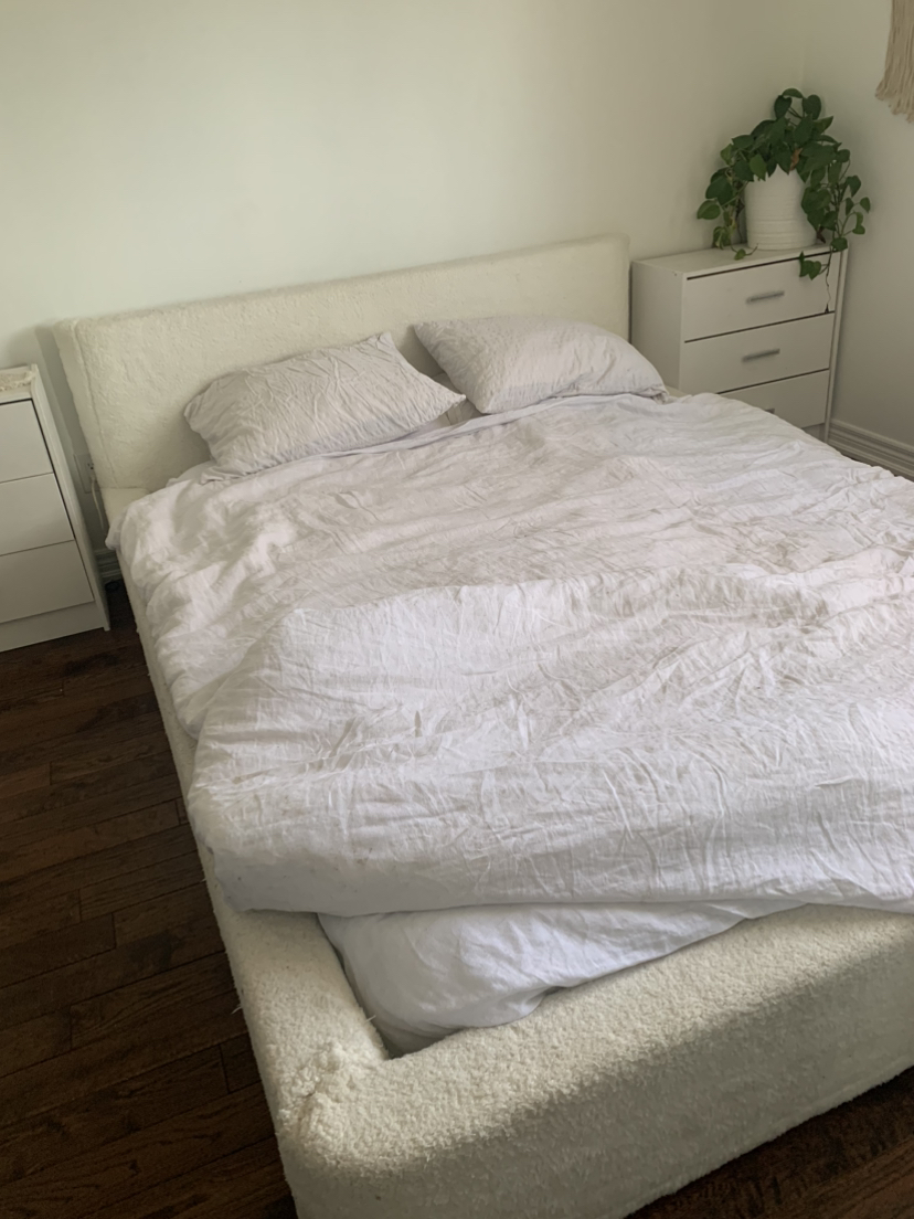 Queen size sherpa bed frame