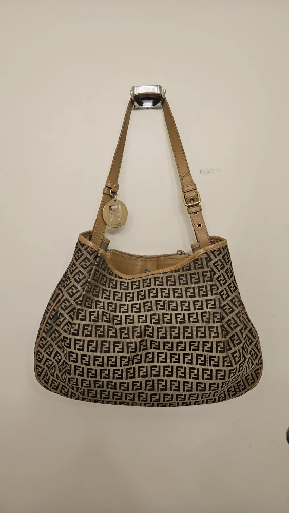 Fendi FF logo Fabric hobo shoulder bag thumbnail