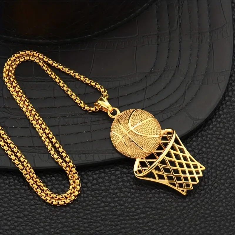 Men's Basketball Hoop Pendant Necklace thumbnail