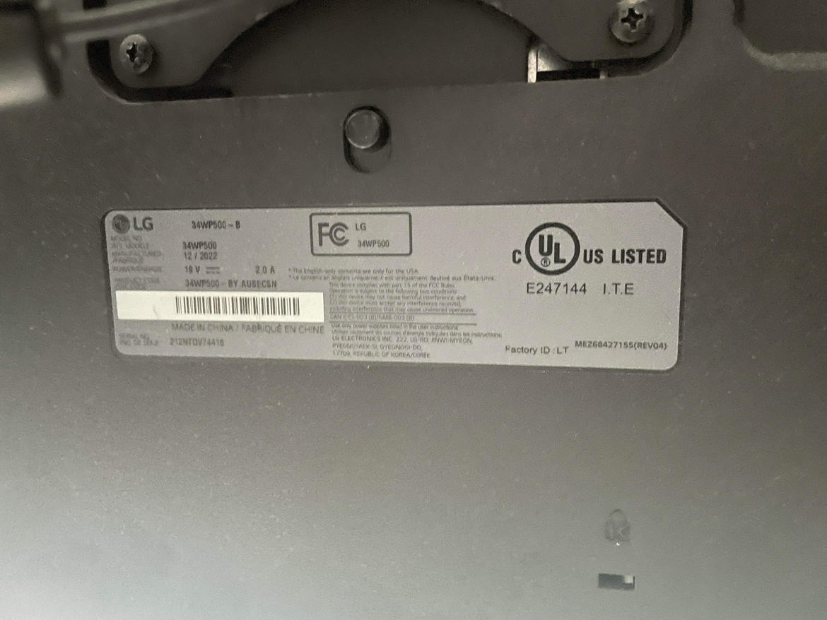 LG Ultra wide 34 inch monitor (2560x1080p) - photo 3