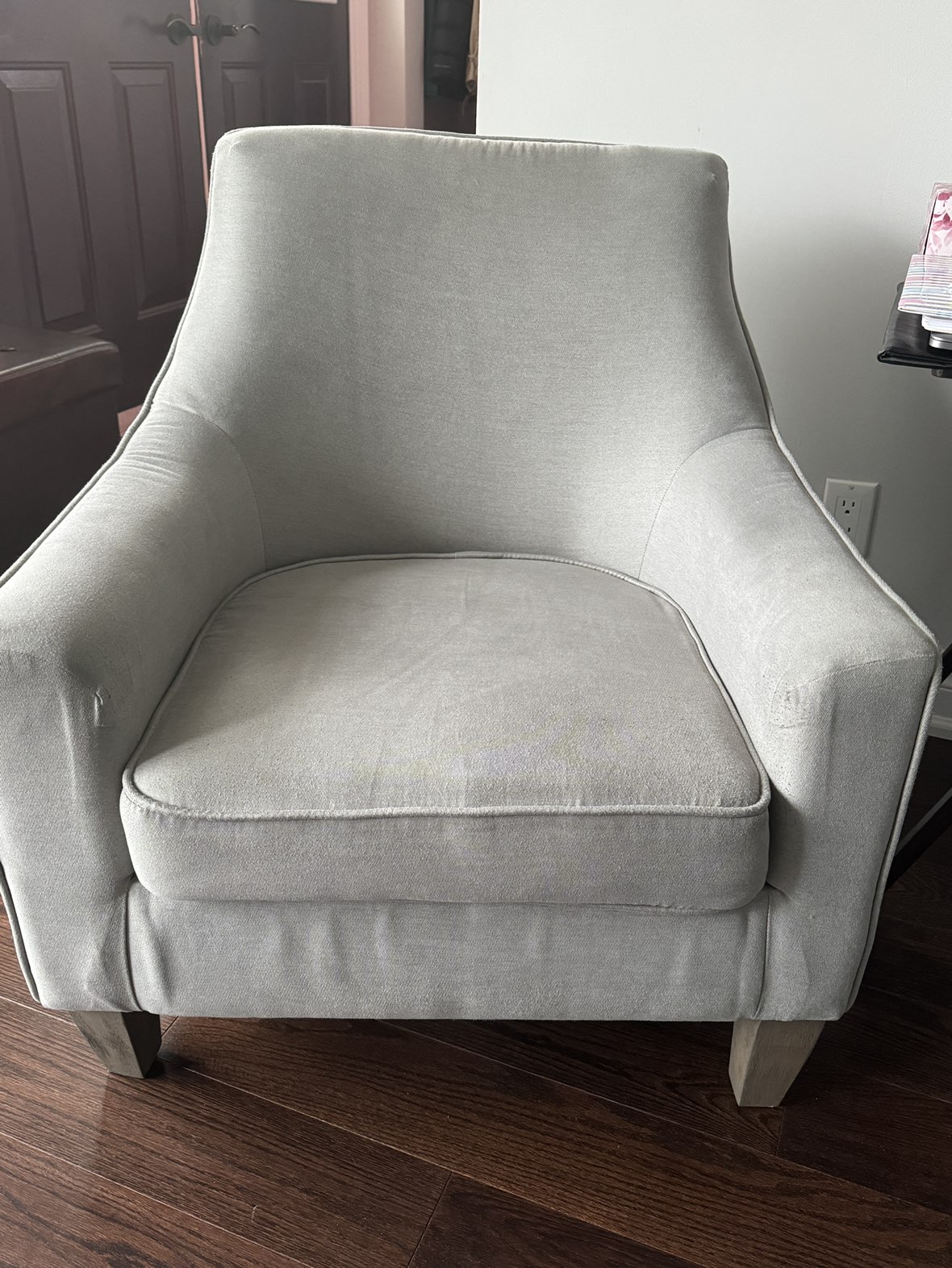 Small grey living room chair