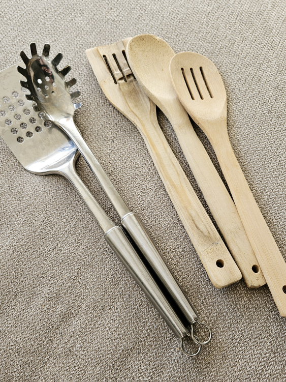 Wooden & Steel Kitchen Spatula Utensils thumbnail