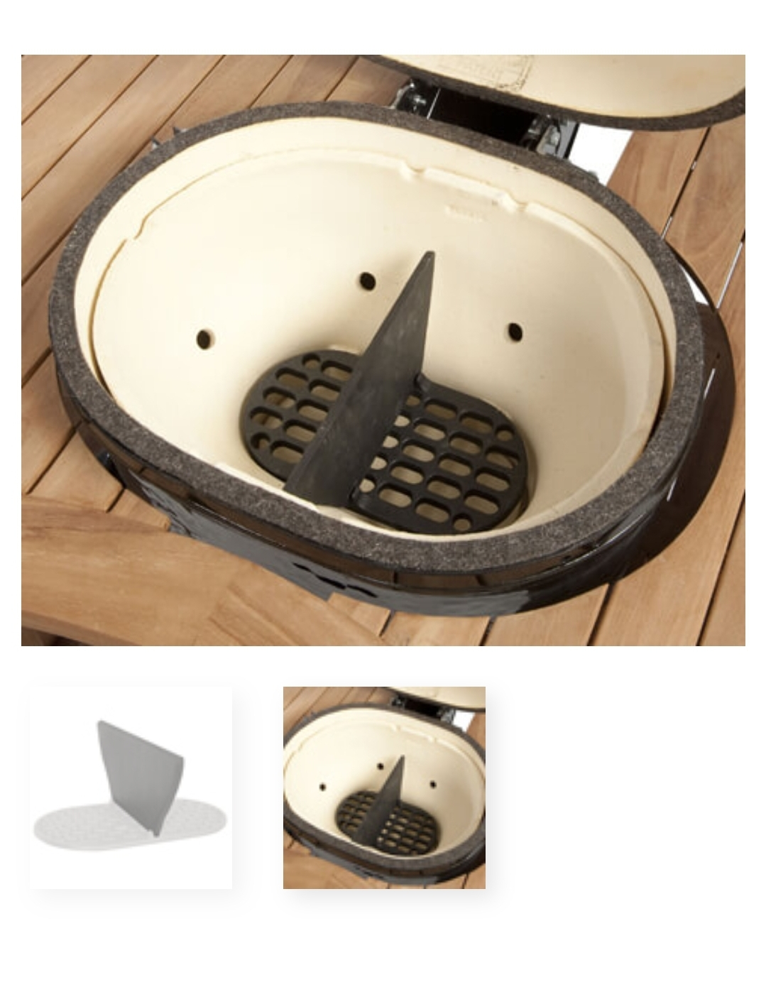 [BRAND NEW] Cast Iron Firebox Divider for Primo Oval JR 200 image indicator(3)