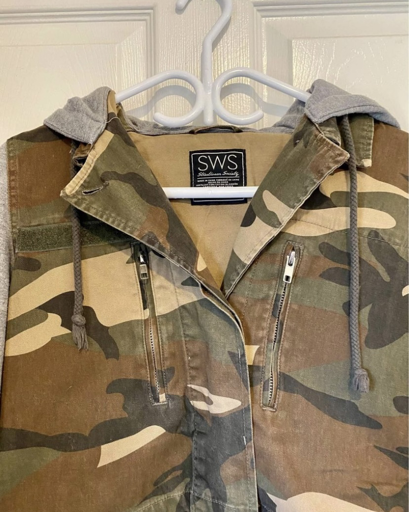 Women’s Camouflage Grey Hoodie Jacket image indicator(3)