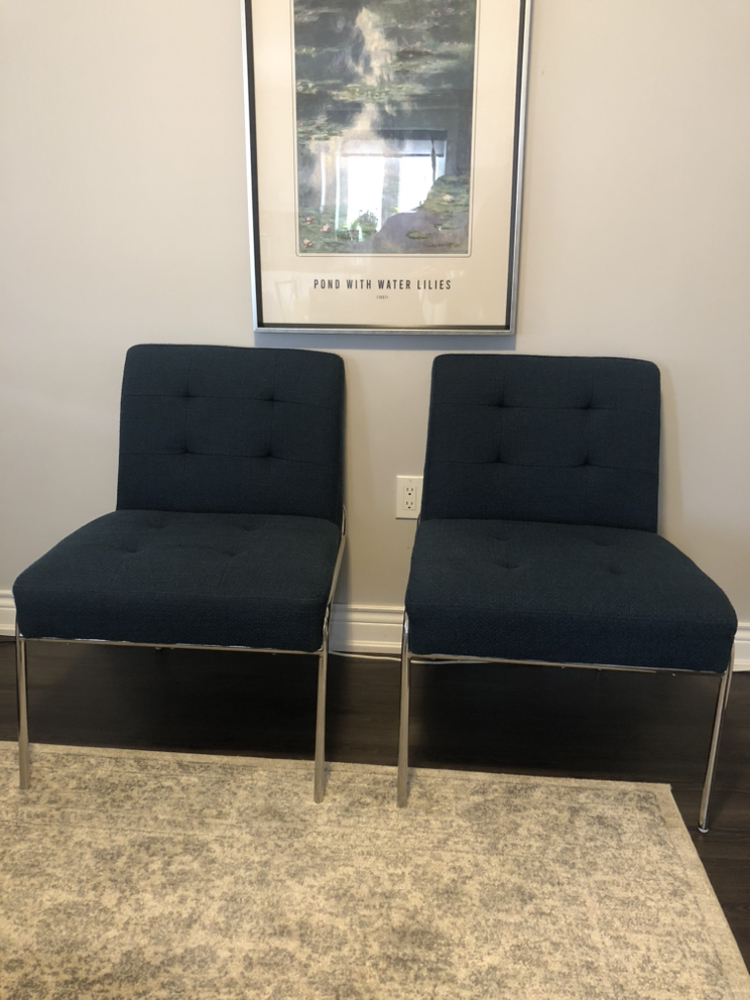 Navy Blue accent chairs (Set of 2) thumbnail