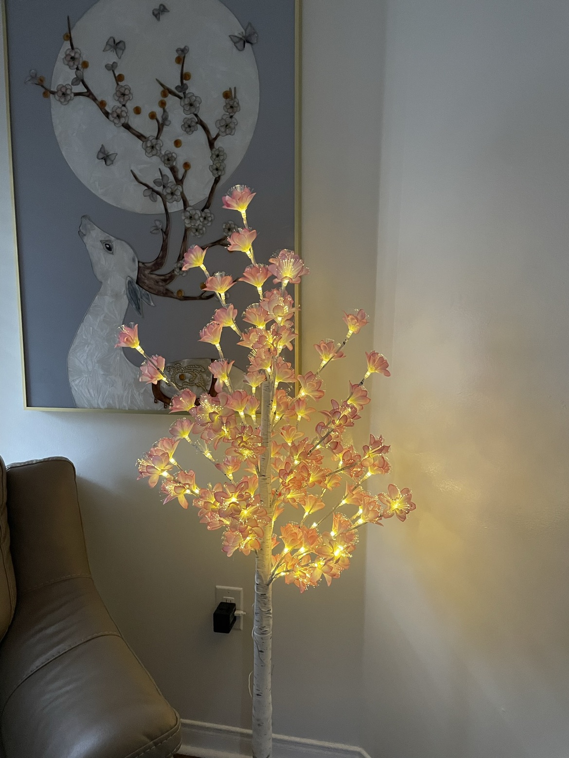 Brand new Artificial pink flower led tree for decoration image indicator(9)