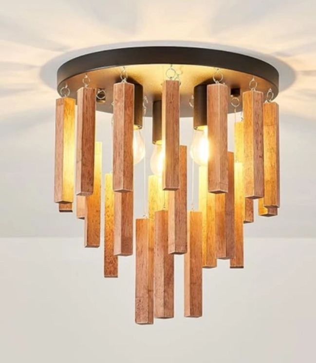 💡Brand New💡- Rustic Farmhouse Wooden Light Fixture thumbnail