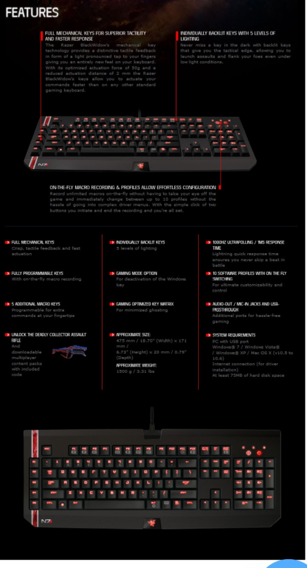 Black Widow Ultimate Mass Effect 3 Mechanical Gaming Keyboard image indicator(3)