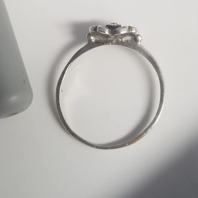 Antique Sterling Silver Flower Marcasite Ring from Portugal image indicator(6)