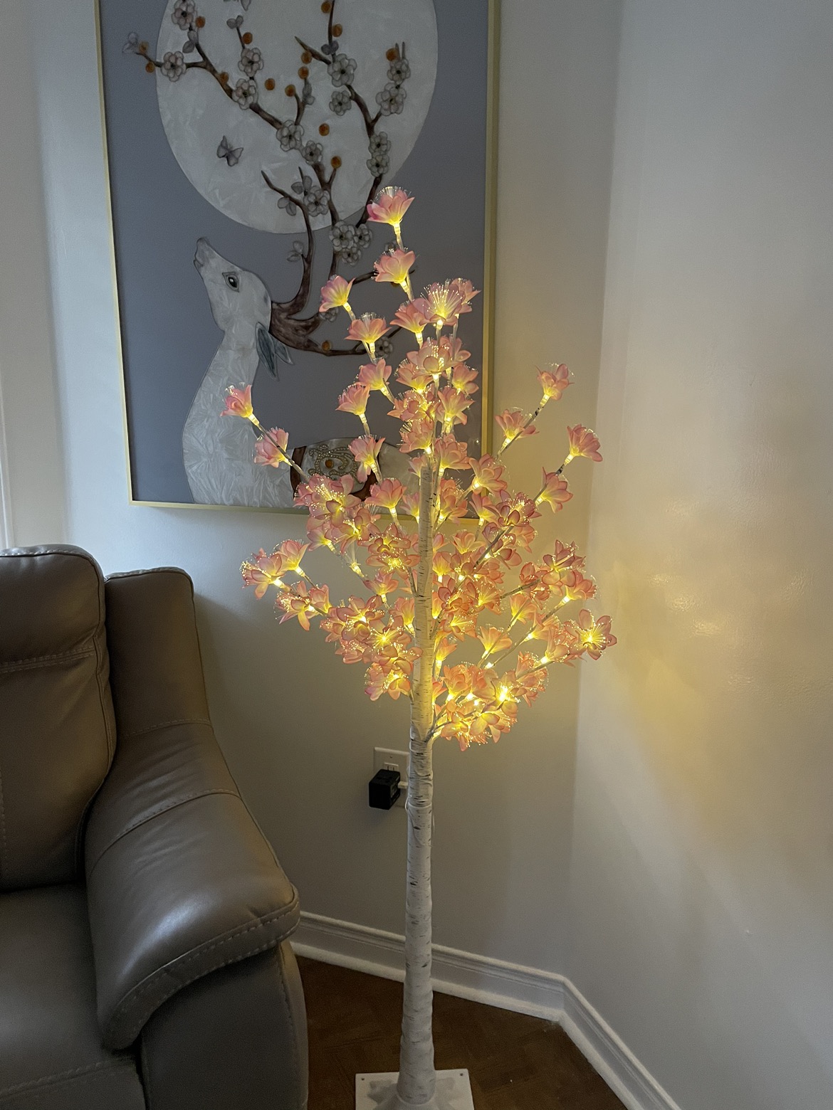 Brand new Artificial pink flower led tree for decoration image indicator(8)
