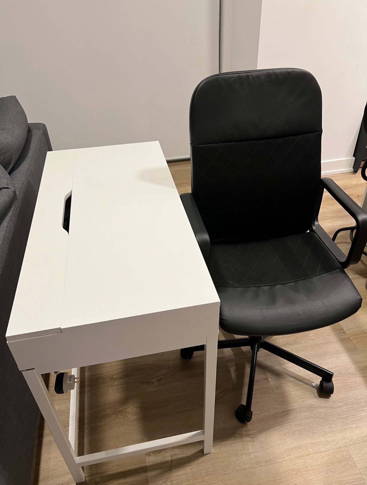 IKEA white desk & swivel chair - photo 3