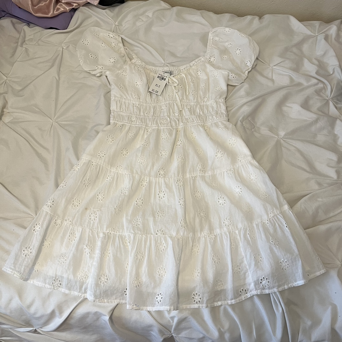 Hollister white cottagecore dress thumbnail