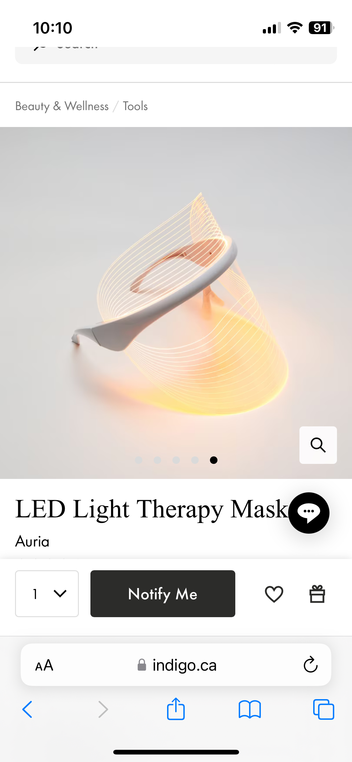 Auria LED light therapy mask image indicator(6)
