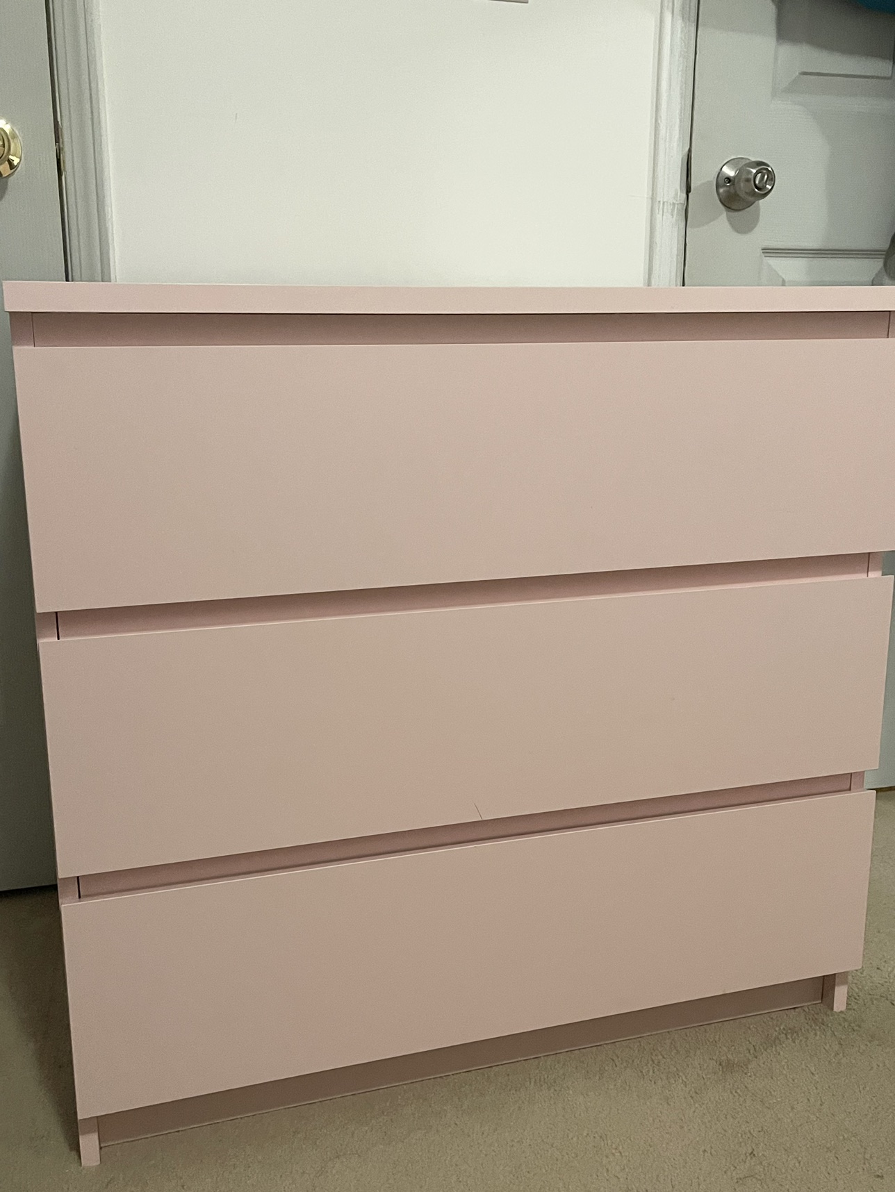 Ikea Malm 3-Drawer chest (pink) - photo 3