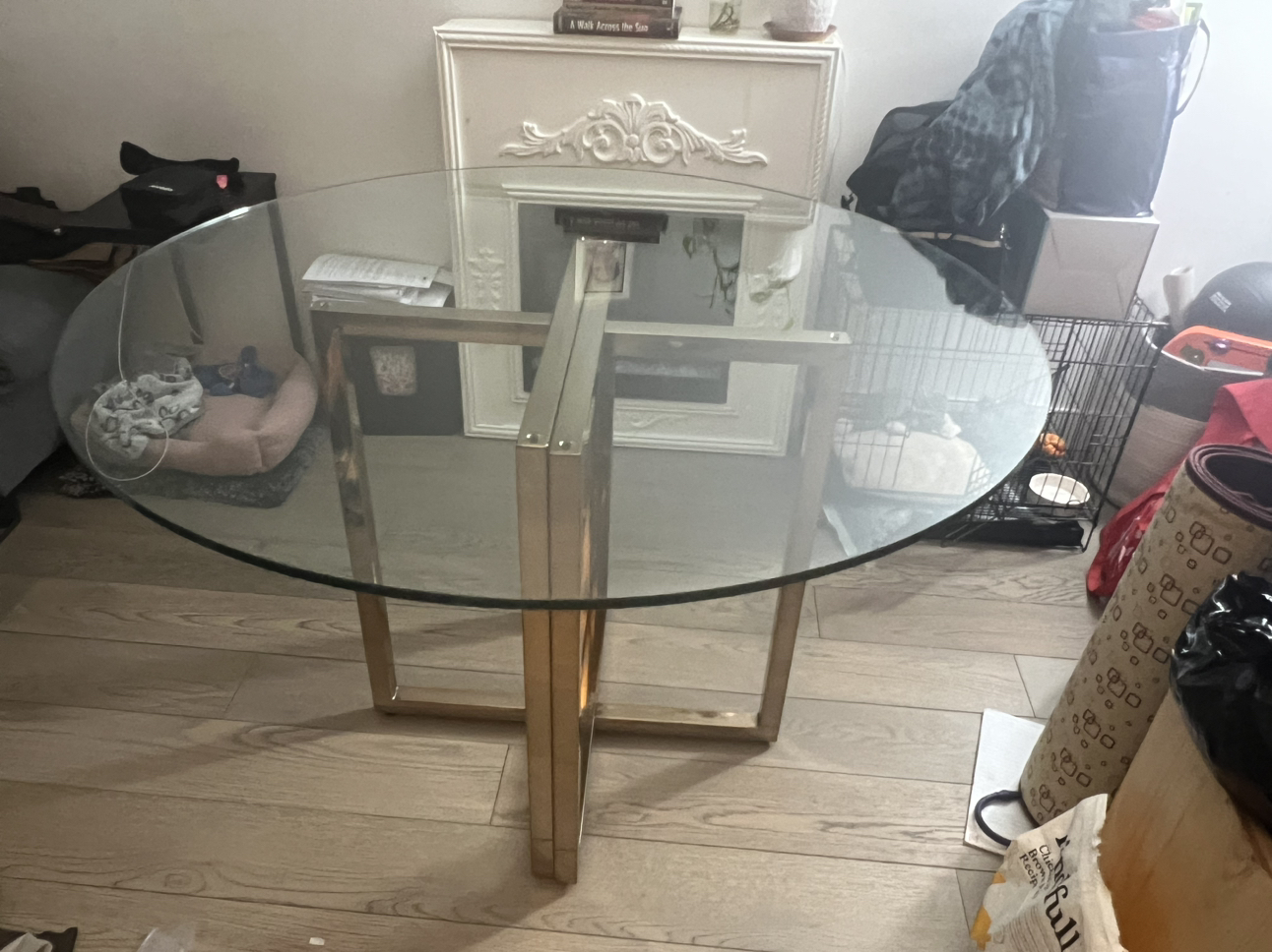 Glass dining table