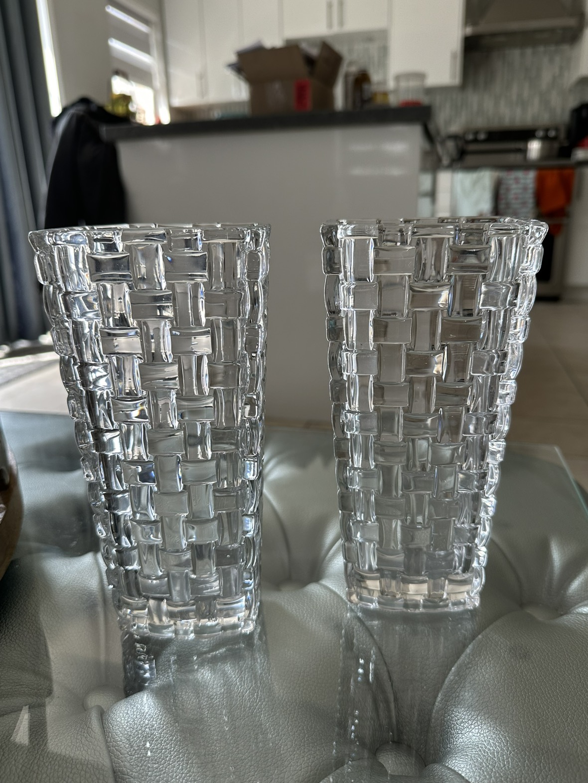 New thick glass vases 8” high 4” wide $10ea thumbnail