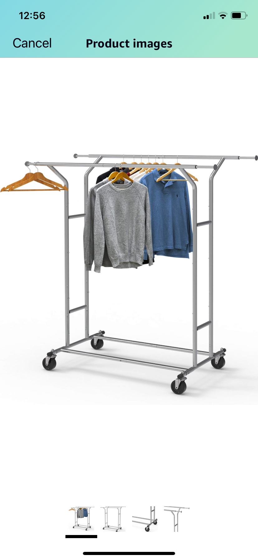 SimpleHouseware Heavy Duty Clothing Garment Rack in chrome thumbnail
