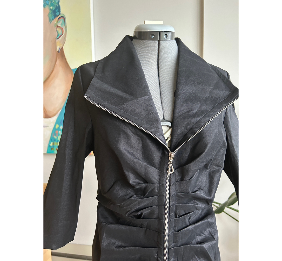 Black Zipper Sophisticated Dress image indicator(2)