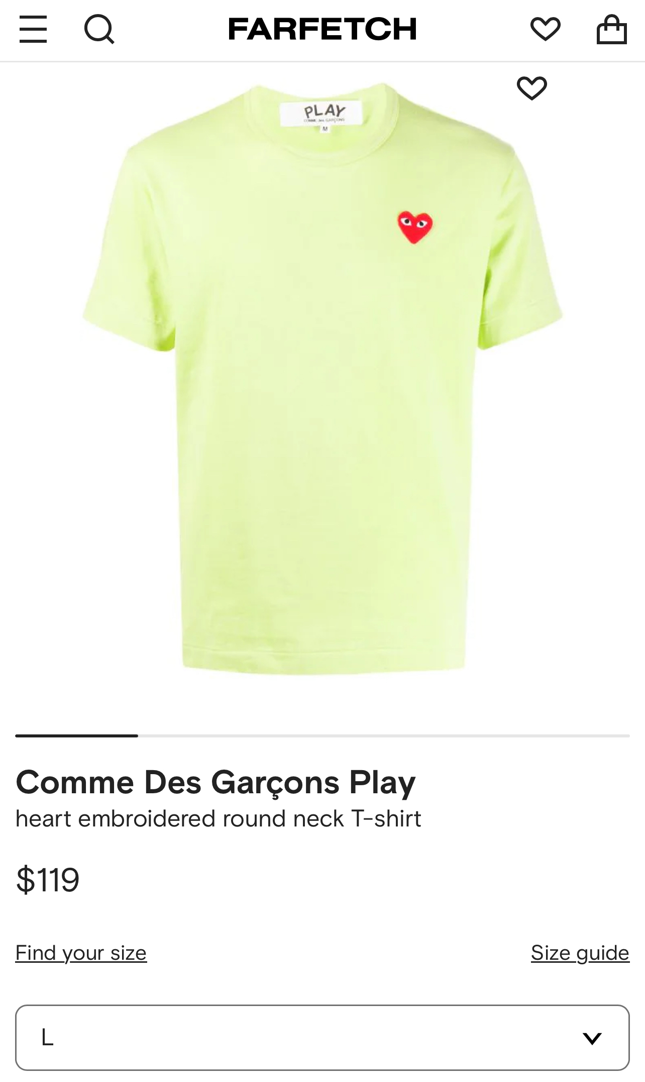 NWT CDG play Heart Tshirt thumbnail