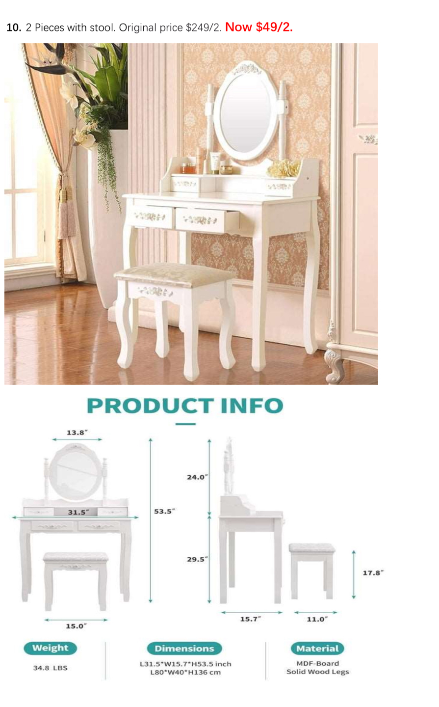 A set: Table+mirror+stool