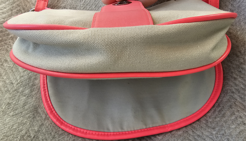 Volcom Cream and Hot Pink Crossbody Canvas and Vegan Leather Bag image indicator(4)