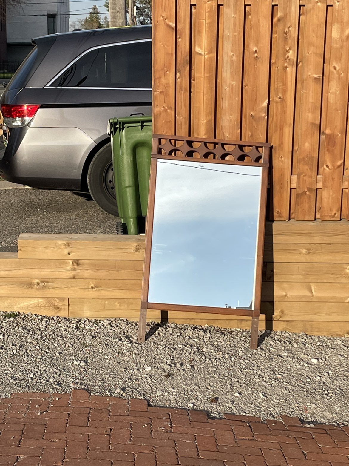 Free Mirror approximately 30”x42” in wooden frame thumbnail