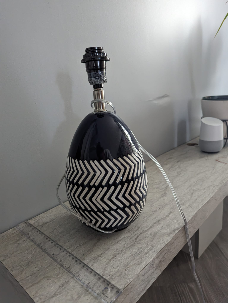 Navy & White Occasional Lamp
