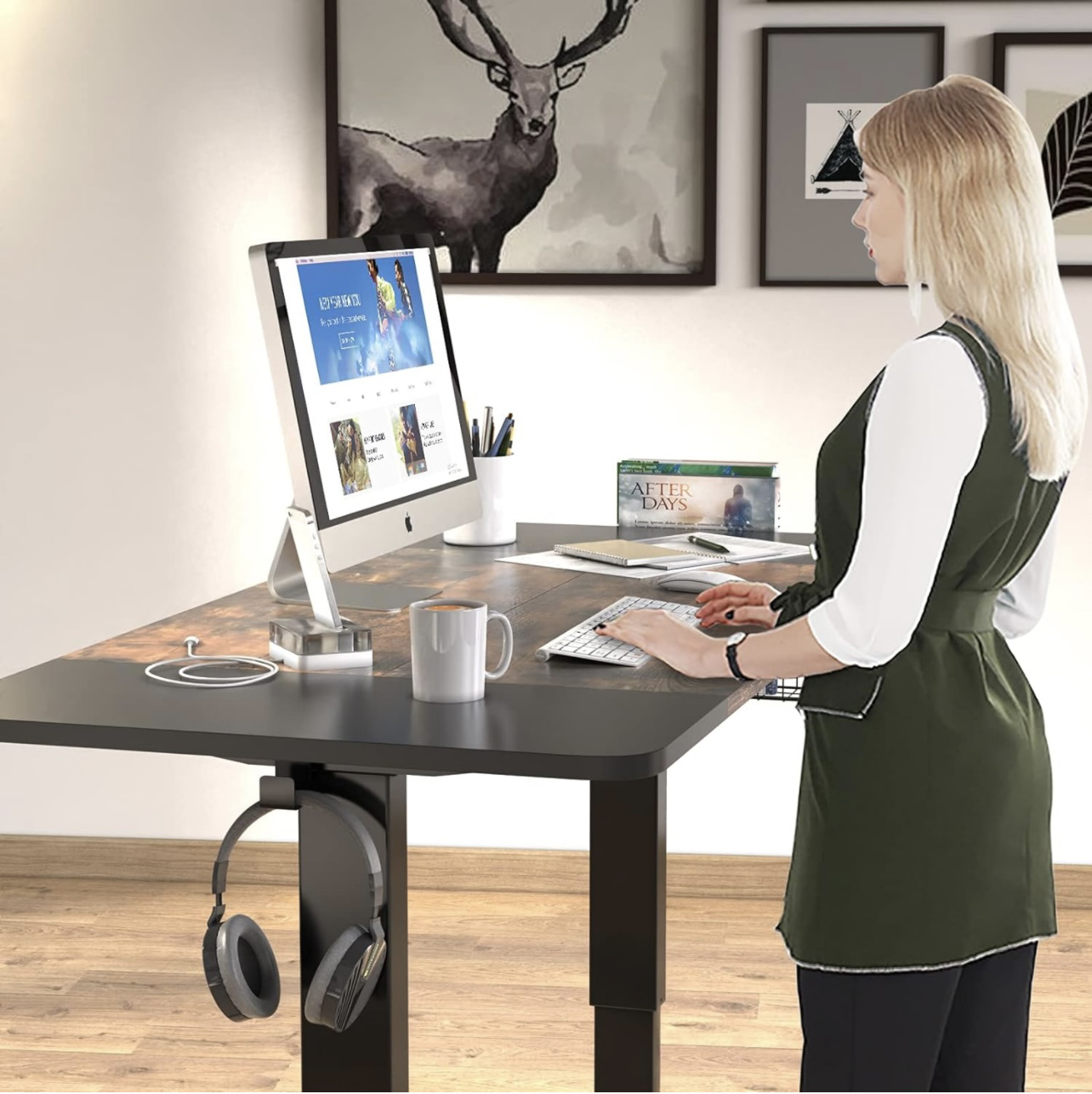 Electriac Height Adjustable Standing Desk, 55 x 24 Inch - photo 4