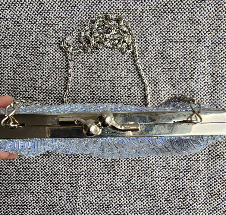 Baby blue sequin seashell clasp purse image indicator(3)