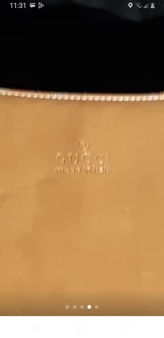 GUCCI shoulder bag tan leather brown straps image indicator(5)