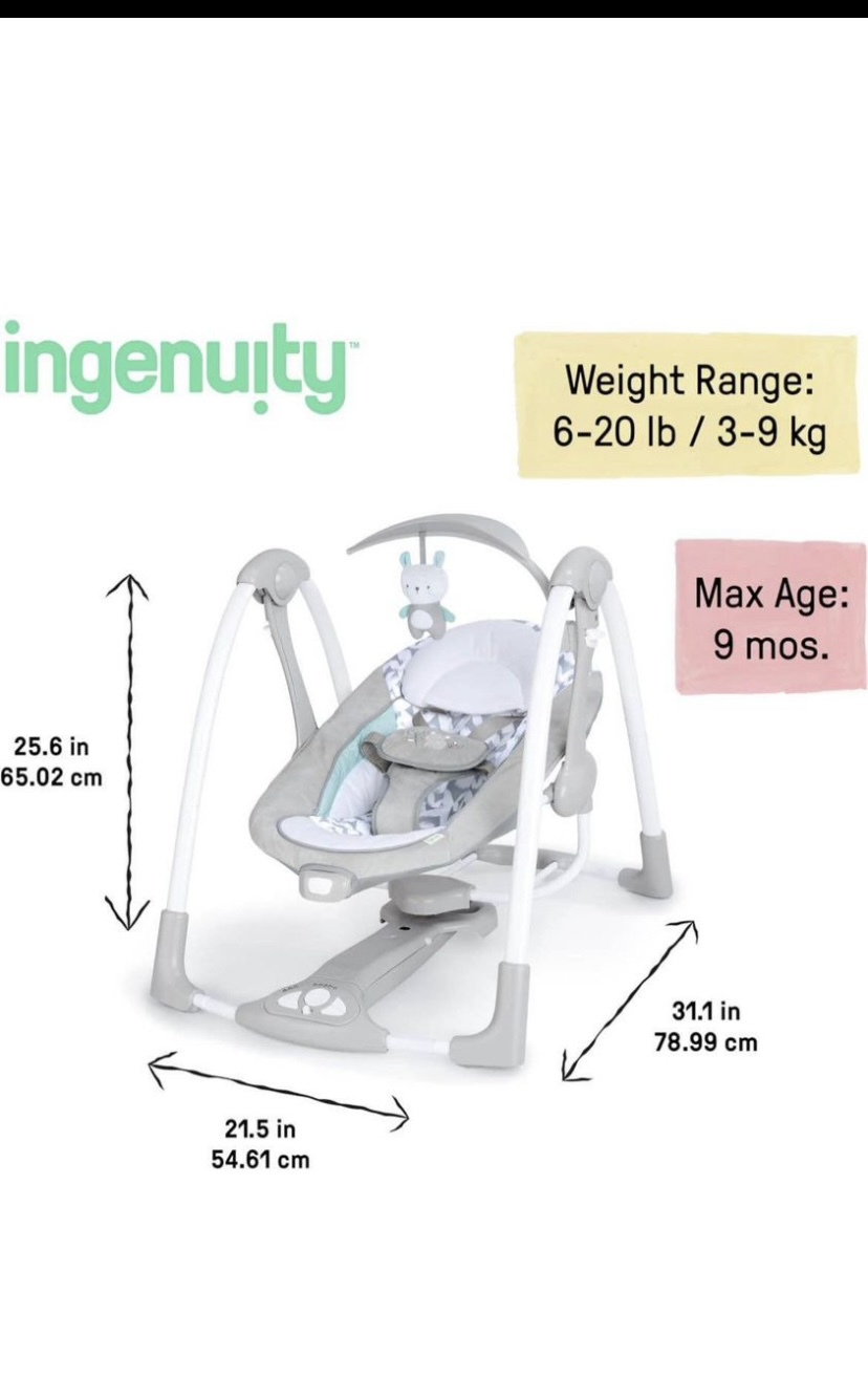 Ingenuity 2 in 1 Baby Swing and chair